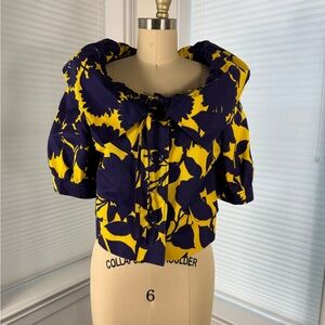 Moschino Yellow and Blue Floral Blouse